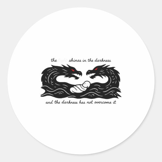 Sticker Rond Lumière du monde bébé Jésus conception chrétienne (Devant)