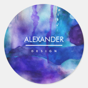 Sticker Rond Lumière fluide   Aquarelle abstraite