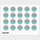 Sticker Rond Lumière Parties scintillant Argent Turquoise Ombre (Feuille)
