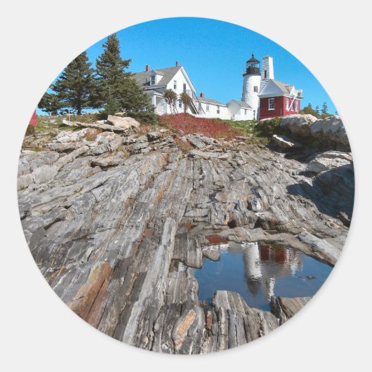 Sticker Rond Lumière Point Pemaquid (Devant)