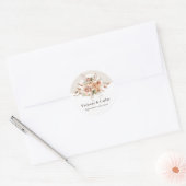 Sticker Rond Lumière Terre Tone Floral Russe Boho Mariage (Enveloppe)