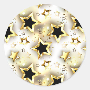 Sticker Rond Lumière transparente avec étoiles or
