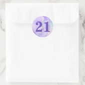 Sticker Rond Lumière Violet & Argent Faux Parties scintillant A (Sac)