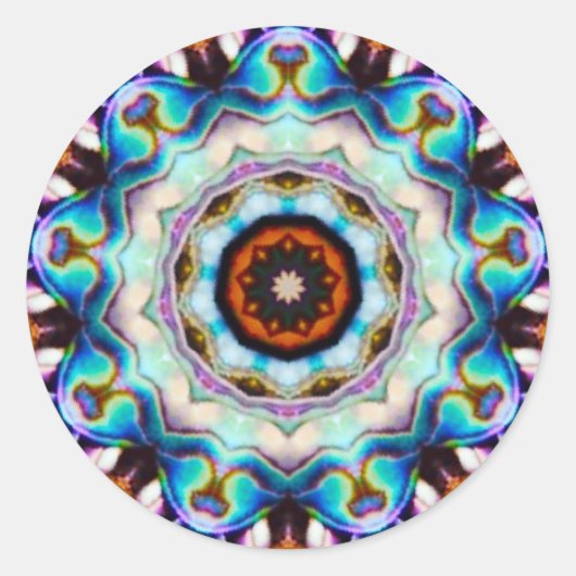 Sticker Rond Lumières bleues de la fracture Paua Shell (Devant)