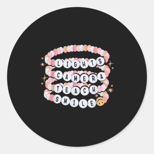 Sticker Rond Lumières Caméra Enseigner Smile Bracelet Enseignan (Devant)