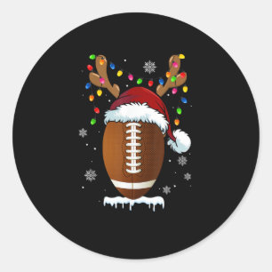 Sticker Rond Lumières de ballon de football de Noël Drôles de g