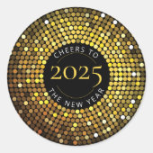 Sticker Rond Lumières de cercle scintillantes du Nouvel An (Devant)