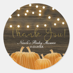 Sticker Rond Lumières de Chaîne de Citrouilles de l'Automne Rus