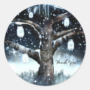 Sticker Rond Lumières de Noël Rustiques pour Arbre en Pots en V