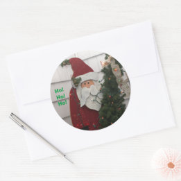 Sticker Rond Lumières des arbres de Noël du Père Noël