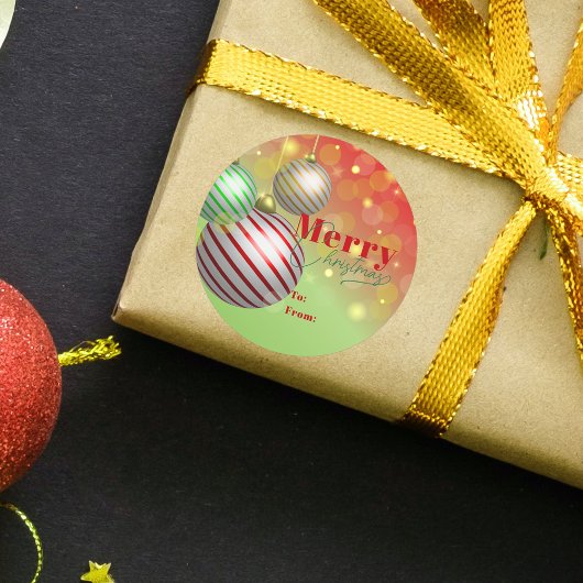 Sticker Rond Lumières dorées scintillantes Ornements de fête de