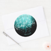 Sticker Rond Lumières en cascade Sweet 16 ID Turquoise790 (Enveloppe)