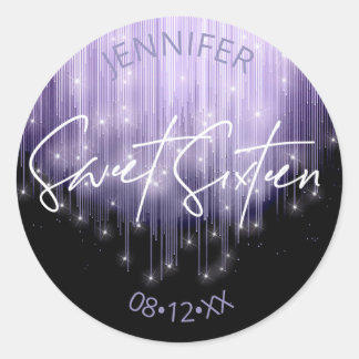 Sticker Rond Lumières en cascade Sweet 16 Violet ID790