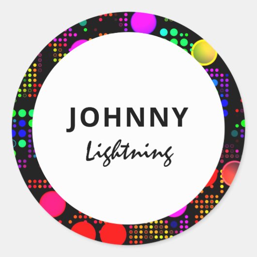 Sticker Rond Lumières Led Disco Personnalisées (Devant)