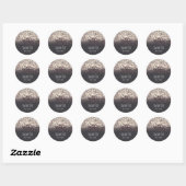 Sticker Rond Lumières scintillantes Romantique Gris Mariage mod (Feuille)