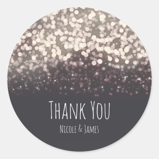 Sticker Rond Lumières scintillantes Romantique Gris Mariage mod (Devant)