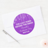 Sticker Rond Lumières suspendues Bachelorette Party violet rond (Enveloppe)