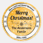 Sticker Rond Lumineuse Orange Étincelle Parties scintillant Éti (Devant)