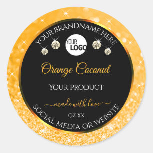 Sticker Rond Lumineuse Parties scintillant orange Noir Produit