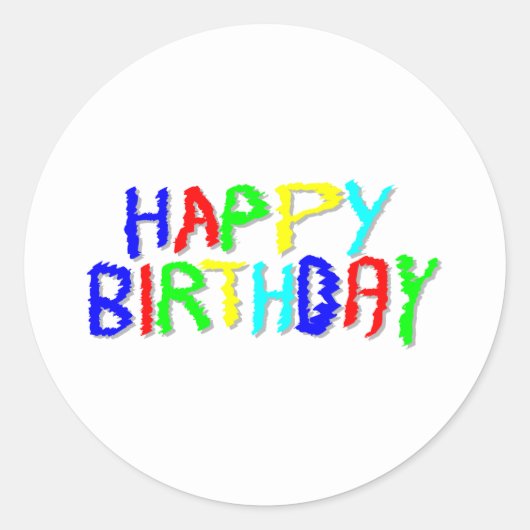 Sticker Rond Lumineux et coloré. Joyeux anniversaire. (Devant)