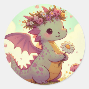 Sticker Rond Luminexa (Un dragon plein de poutres solaires)