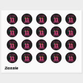 Sticker Rond Luminons c'est mon 11e anniversaire Sweet Party (Feuille)