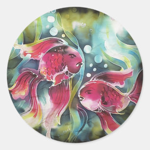 Sticker Rond Luminosité du poisson doré