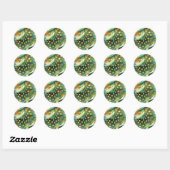 Sticker Rond Luminous Peridot Citrine Celestial Moon (Feuille)