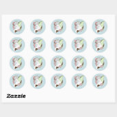 Sticker Rond Luna Moth Moth Blanc Chat Vert (Feuille)