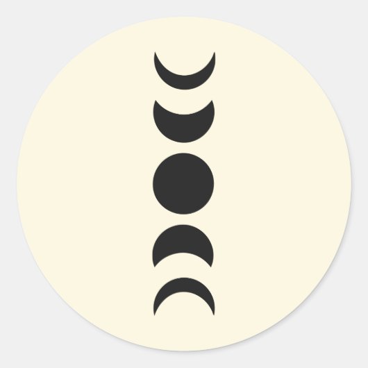 Sticker Rond Lunar Luxe Black & Cream Moon Mariage (Devant)