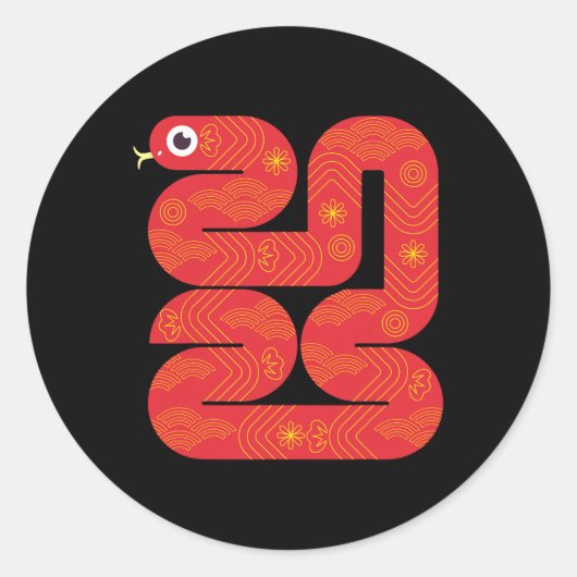 Sticker Rond Lunar New Year 2025 - Year Of The Snake  (Devant)