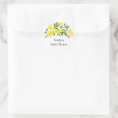 Sticker Rond Lunch de mariage doré et verdure de citron (Sac)