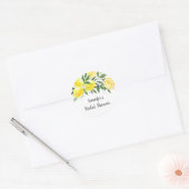 Sticker Rond Lunch de mariage doré et verdure de citron (Enveloppe)
