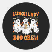 Sticker Rond Lunch Lady Boo Crew Ghost Chef Funny Cafeteria Wor (Devant)