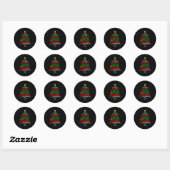 Sticker Rond Lunch Lady Christmas Xmas School Cafeteria Lunch L (Feuille)