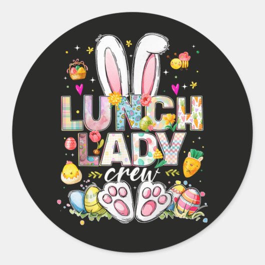 Sticker Rond Lunch Lady Crew Funny Bunny (Devant)