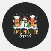 Sticker Rond Lunch Monitor Squad Reindeer Snowman Gingerbread C (Devant)