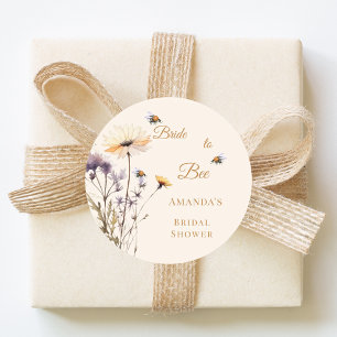 Sticker Rond Luncheon de mariage La future mariée Fleur sauvage