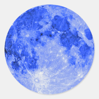 Sticker Rond Lune bleue