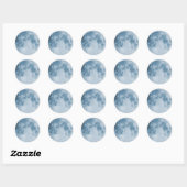 Sticker Rond Lune bleue (Feuille)