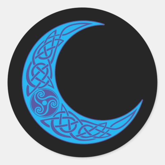Sticker Rond Lune bleue celtique (Devant)