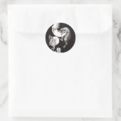 Sticker Rond Lune céleste ciel Univers Dieu Nuit Illustration (Sac)
