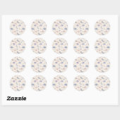 Sticker Rond Lune Céleste Étoiles Nuages Pastel Lavande (Feuille)