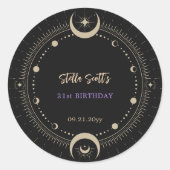 Sticker Rond Lune céleste mystique noire 21e anniversaire (Devant)