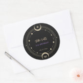 Sticker Rond Lune céleste mystique noire 21e anniversaire (Enveloppe)