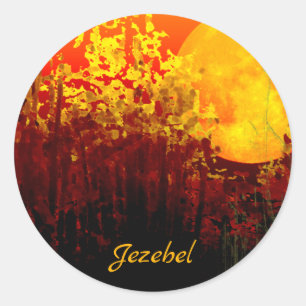 Sticker Rond Lune de bambou artistique personnalisée