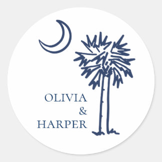 Sticker Rond Lune de croissant de Palmetto
