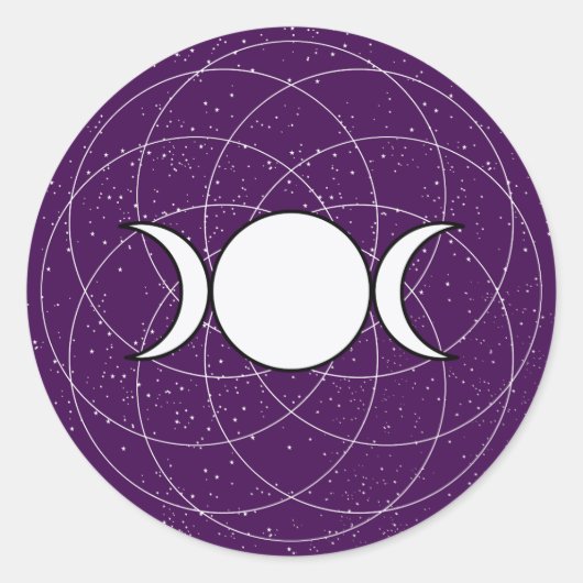 Sticker Rond Lune de déesse triple (Devant)