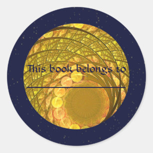 Sticker Rond Lune de fleurs brillantes