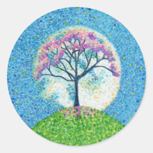 Sticker Rond Lune de l'arbre du ressort